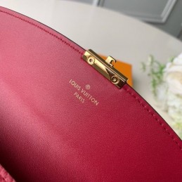 Replica Louis Vuitton Brown Damier Ebene Red Croisette Wallet
