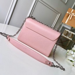 Replica Louis Vuitton Pale Pink Twist MM with Embroidered Bird Detail