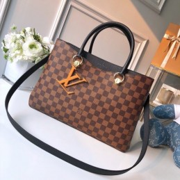 Replica Louis Vuitton Brown Damier Ebene Black Trim Riverside