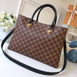 Replica Louis Vuitton Brown Damier Ebene Black Trim Riverside