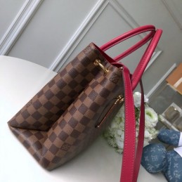 Replica Louis Vuitton Brown Damier Ebene Burgundy Trim Riverside