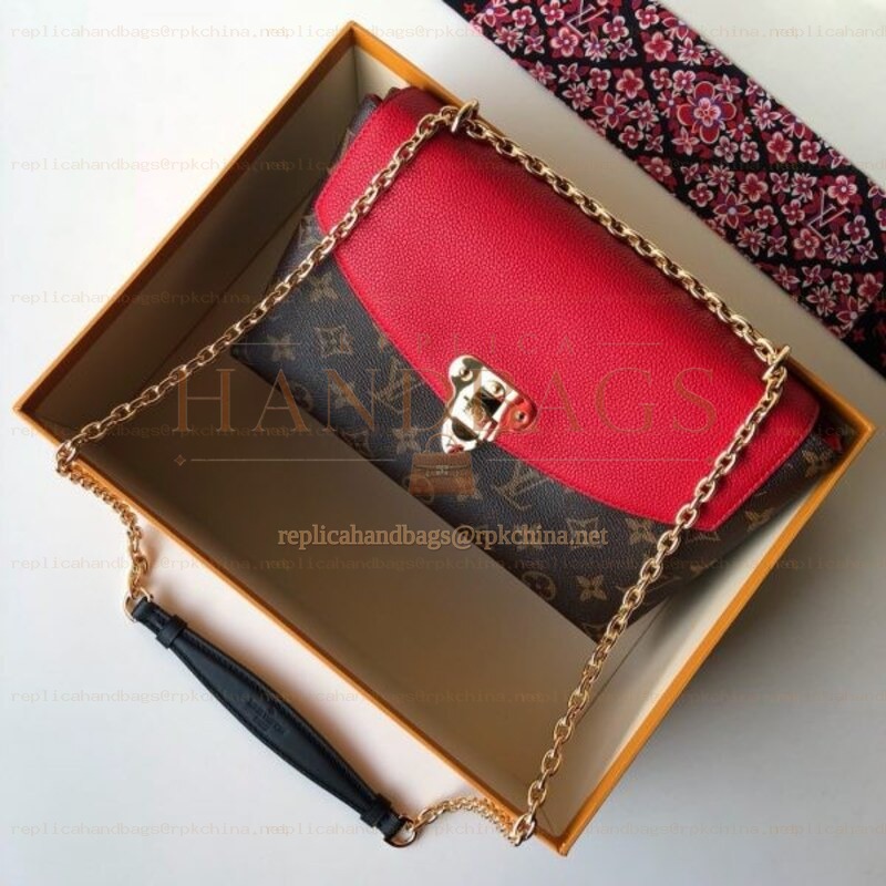 Replica Louis Vuitton Brown Monogram Red Black Saint Placide
