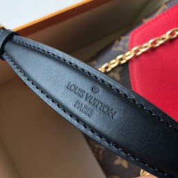 Replica Louis Vuitton Brown Monogram Red Black Saint Placide