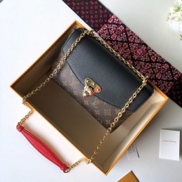 Replica Louis Vuitton Black Monogram Red Trim Saint Placide