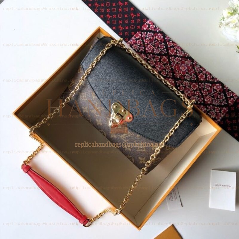 Replica Louis Vuitton Black Monogram Red Trim Saint Placide