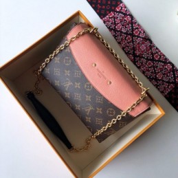 Replica Louis Vuitton Brown Monogram Pale Pink Saint Placide