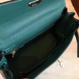 Replica Hermes Green Kelly 28 Palladium Hardware Bag
