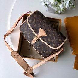 Replica Louis Vuitton Brown Monogram Beige Trim Sologne