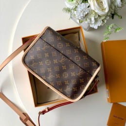 Replica Louis Vuitton Brown Monogram Beige Trim Sologne