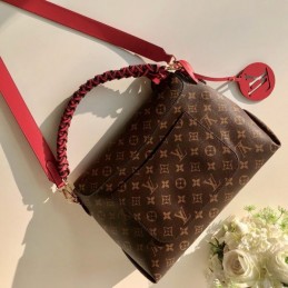 Replica Louis Vuitton Brown Monogram Red Braided Handle Beaubourg