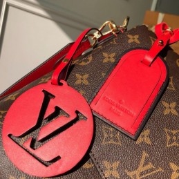 Replica Louis Vuitton Brown Monogram Red Braided Handle Beaubourg