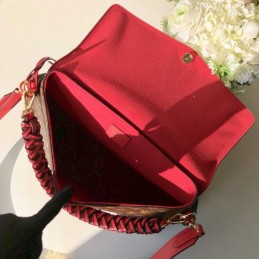 Replica Louis Vuitton Brown Monogram Red Braided Handle Beaubourg