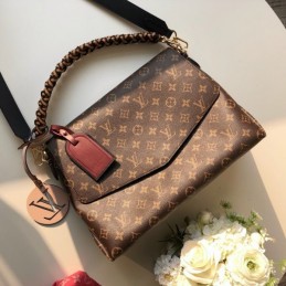 Replica Louis Vuitton Brown Monogram Black Braided Handle Beaubourg