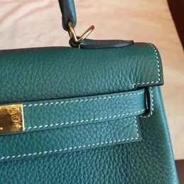 Replica Hermes Green Kelly 28 Palladium Hardware Bag