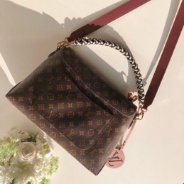 Replica Louis Vuitton Brown Monogram Orange Handle Beaubourg