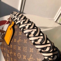 Replica Louis Vuitton Brown Monogram Orange Handle Beaubourg