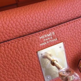 Replica Hermes Orange Kelly 28 Gold Hardware Bag
