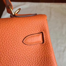 Replica Hermes Orange Kelly 28 Gold Hardware Bag
