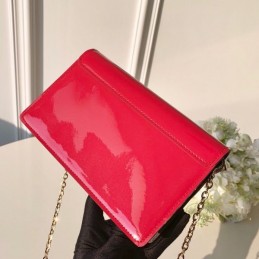 Replica Louis Vuitton Red Patent Cherrywood Chain Wallet