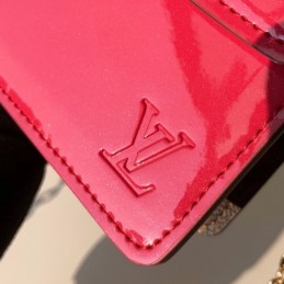 Replica Louis Vuitton Red Patent Cherrywood Chain Wallet