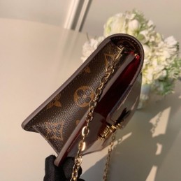 Replica Louis Vuitton Red Patent Cherrywood Chain Wallet