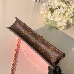 Replica Louis Vuitton Red Patent Cherrywood Chain Wallet