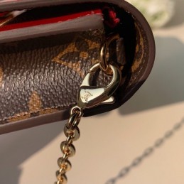 Replica Louis Vuitton Red Patent Cherrywood Chain Wallet