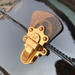 Replica Louis Vuitton Black Patent Cherrywood Chain Wallet