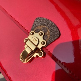 Replica Louis Vuitton Bright Red Patent Cherrywood Chain Wallet