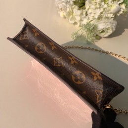Replica Louis Vuitton Bright Red Patent Cherrywood Chain Wallet