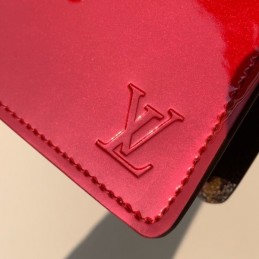 Replica Louis Vuitton Bright Red Patent Cherrywood Chain Wallet