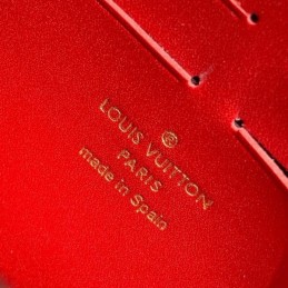 Replica Louis Vuitton Bright Red Patent Cherrywood Chain Wallet