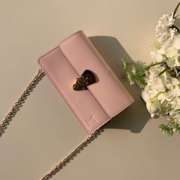 Replica Louis Vuitton Pale Pink Cherrywood Chain Wallet