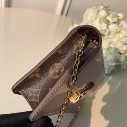 Replica Louis Vuitton Pale Pink Cherrywood Chain Wallet