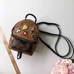 Replica Louis Vuitton Brown Monogram Patch Palm Springs Backpack Mini