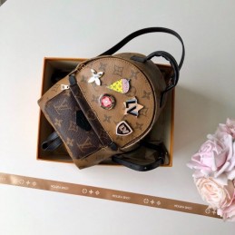 Replica Louis Vuitton Brown Monogram Patch Palm Springs Backpack Mini