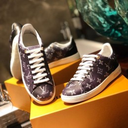 Replica Louis Vuitton Black Monogram Low-Top Sneakers