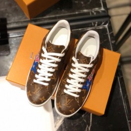 Replica Louis Vuitton Brown Monogram Multicolor Logo Sneakers