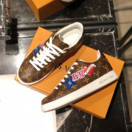 Replica Louis Vuitton Brown Monogram Multicolor Logo Sneakers