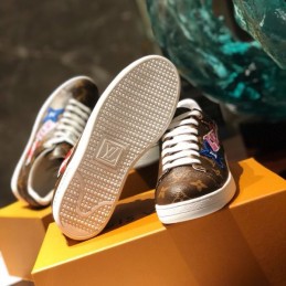 Replica Louis Vuitton Brown Monogram Multicolor Logo Sneakers