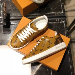 Replica Louis Vuitton Tan Monogram Low-Top Sneakers