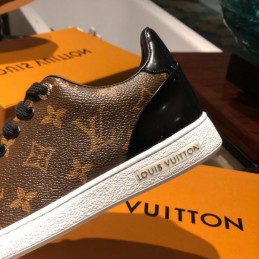 Replica Louis Vuitton Brown Monogram Black Low-Top Sneakers - Style 2