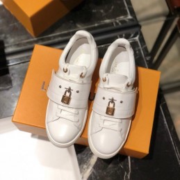Replica Louis Vuitton White Buckle Strap Sneakers