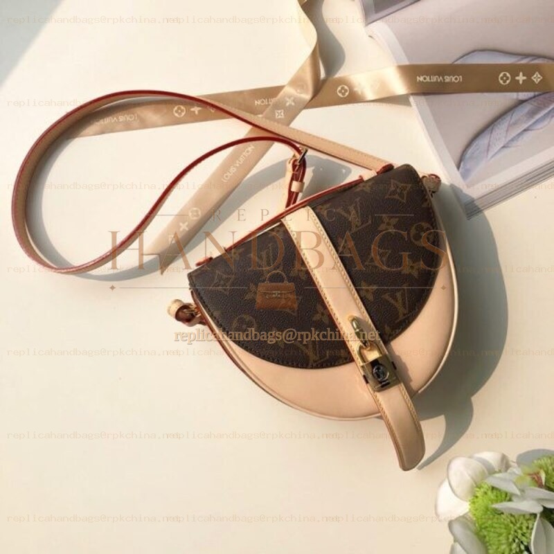 Replica Louis Vuitton Brown Monogram Beige Trim Chantilly Lock