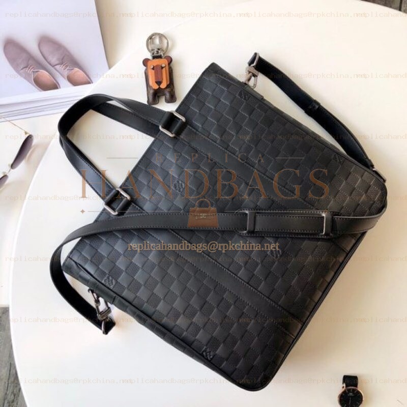 Replica Louis Vuitton Black Damier Graphite Tadao Tote - Style 2