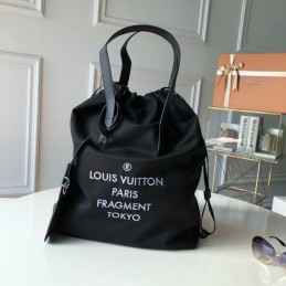 Replica Louis Vuitton Black Leather Cities Cabas Light Bag