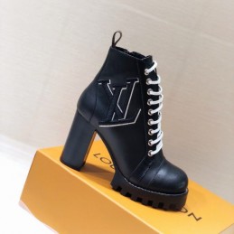 Replica Louis Vuitton Black Platform Star Trail Ankle Boots