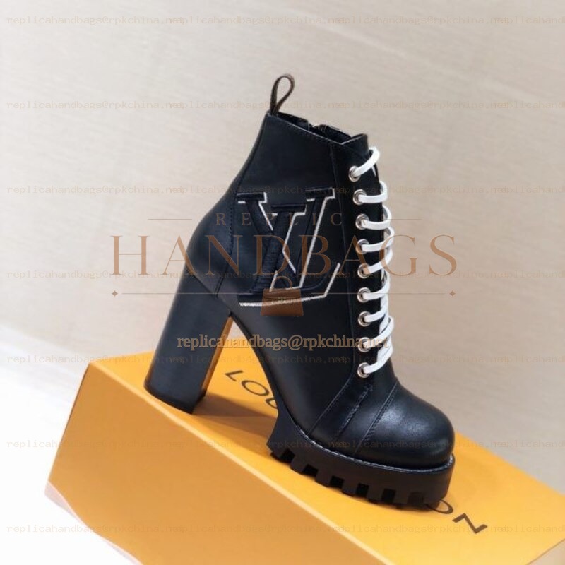 Replica Louis Vuitton Black Platform Star Trail Ankle Boots
