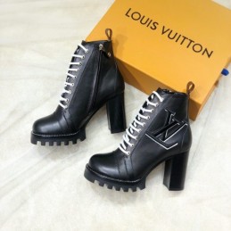 Replica Louis Vuitton Black Platform Star Trail Ankle Boots