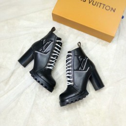 Replica Louis Vuitton Black Platform Star Trail Ankle Boots